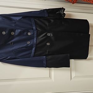 Beautiful navy blue and black long coat.